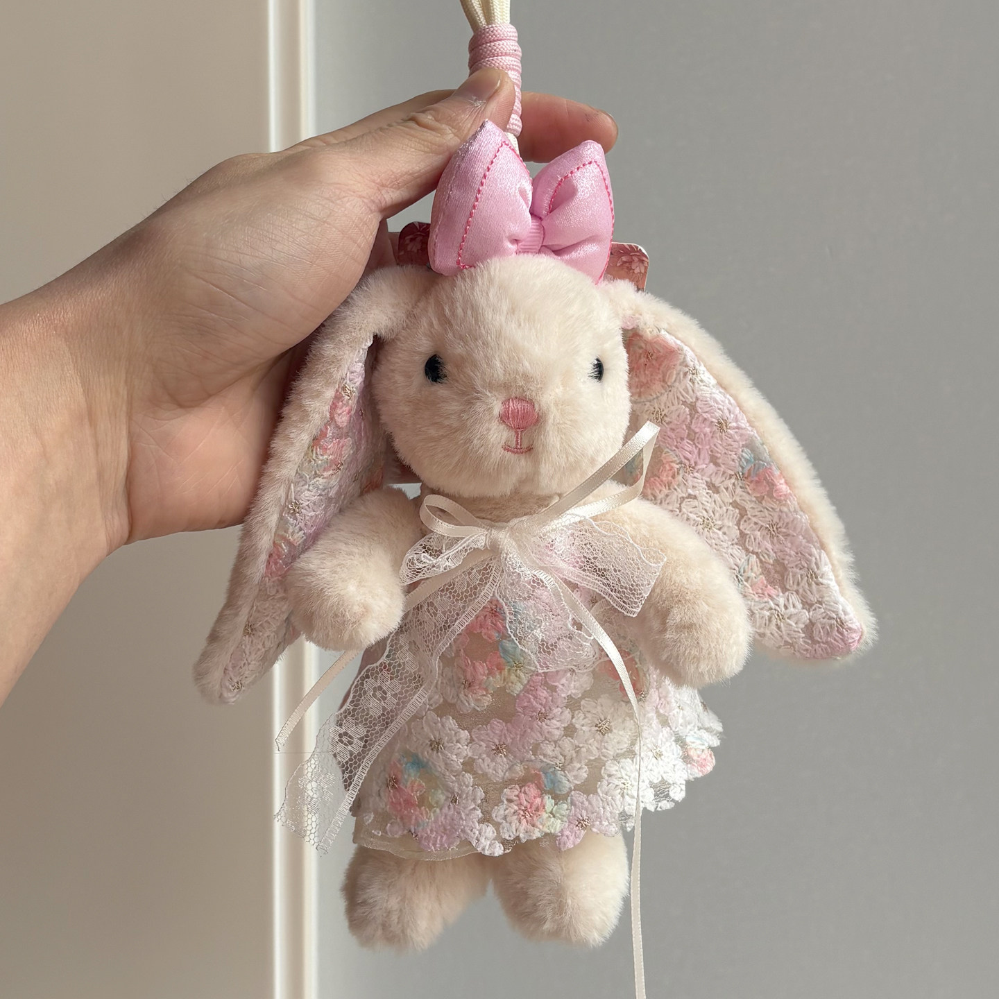 花花公主长耳兔毛绒小挂件公仔玩偶闺蜜包包挂饰可爱女生书包配饰