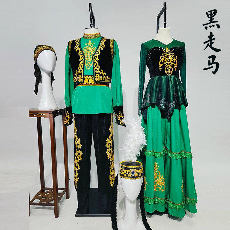 出租黑走马哈萨克斯坦经典民族剧目演出服装租赁舞台表演少数民族