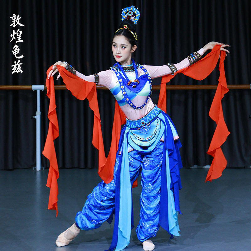 出租敦煌龟兹飞天古典舞蹈群舞蹈服异域丝路古韵舞台表演出服租赁