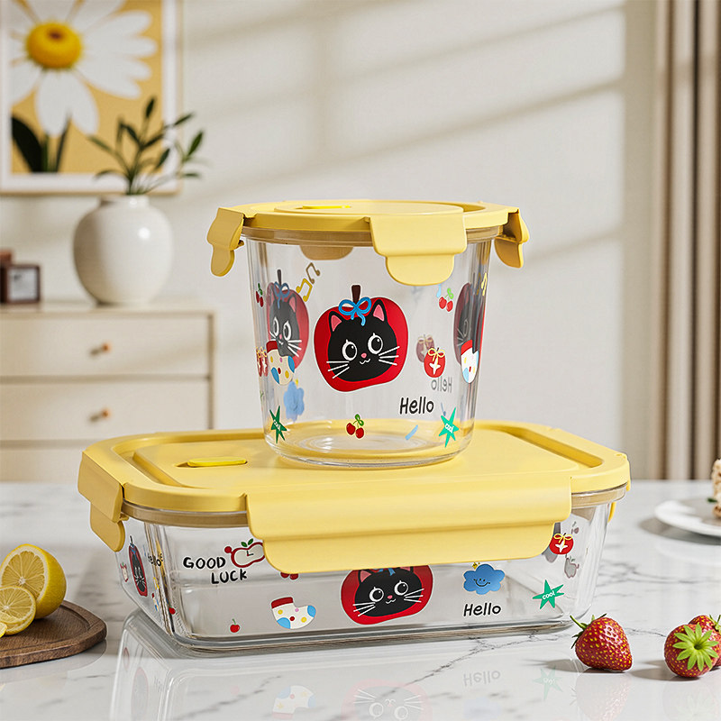 玻璃饭盒微波炉加热专用碗2025新款上班族餐盒带盖保鲜碗便当盒,餐饮具,保鲜盒,淘宝优惠券,粉丝福利购,淘宝优惠卷