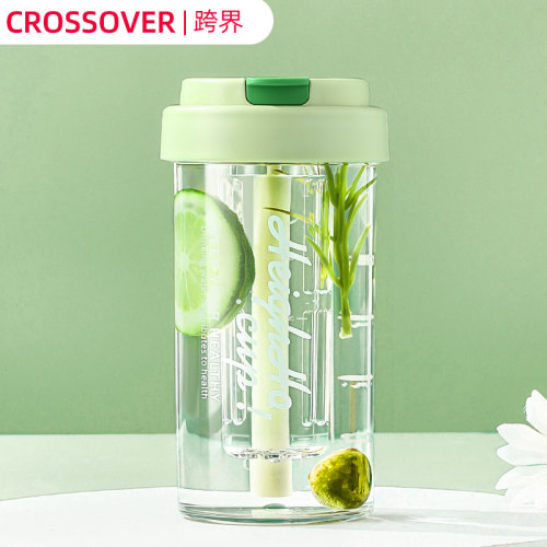 Tritan水杯女生高颜值吸管咖啡杯