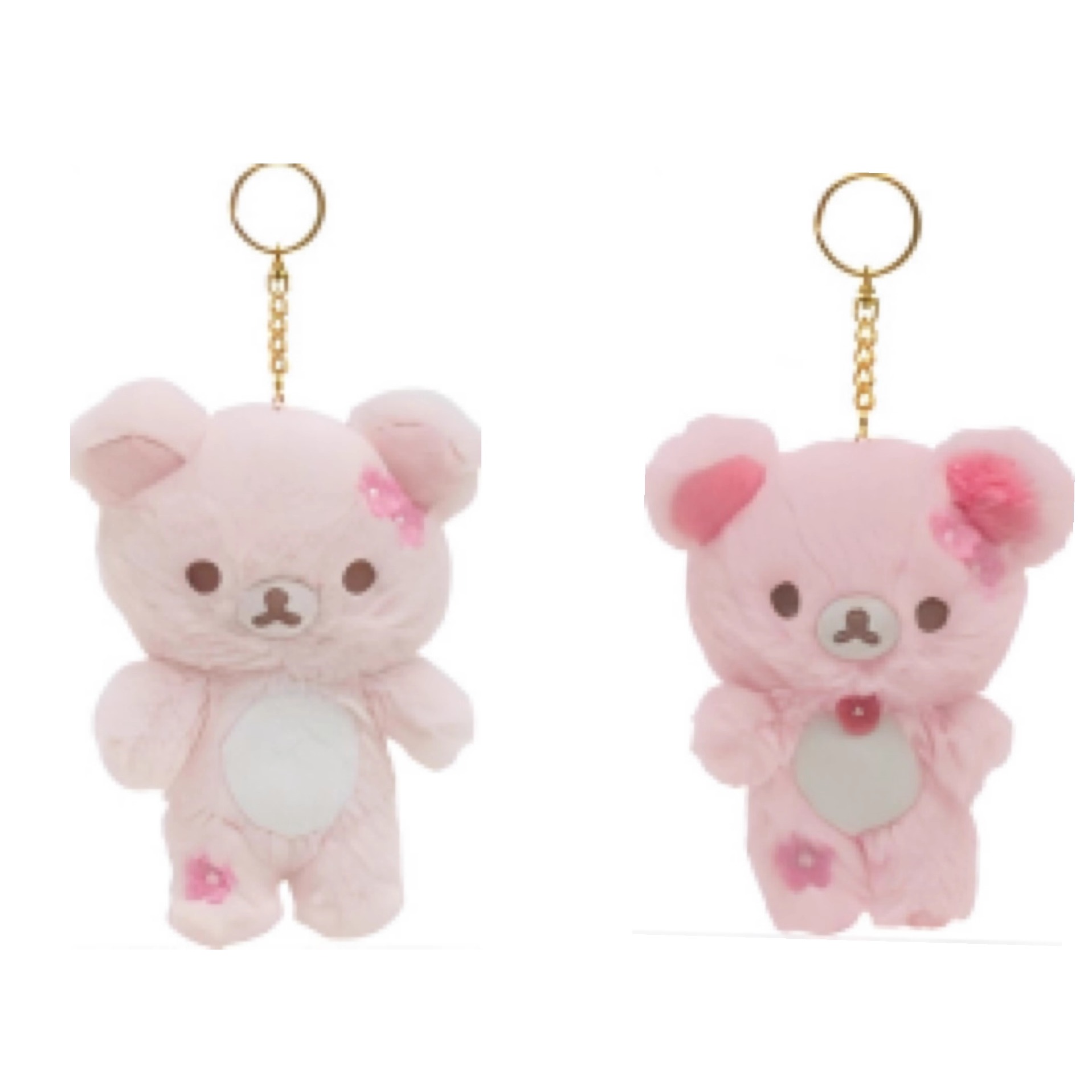 正品SANX轻松熊rilakkuma粉色樱花毛绒挂件熊哥棕熊周边松弛熊