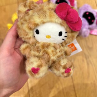 现货 三丽鸥global work联名款毛绒挂件豹纹hello kitty凯蒂猫