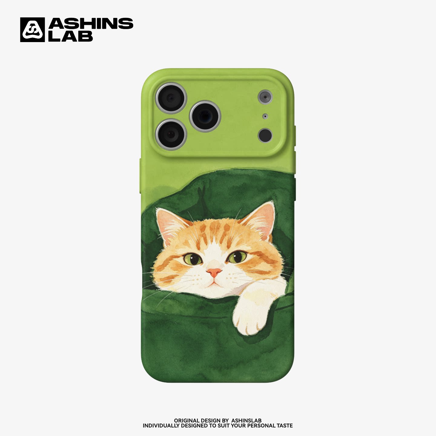 慵懒橘猫适用iPhone17ProMax轻薄不发黄18全包肤感软壳绿色AIR苹果16华为Mate70p精孔P80小米14Pro原创13防摔