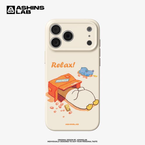 放松鸭~ 适用iPhone17ProMax全包软壳苹果艺术16华为Mate80p精孔磨砂小米14小众不撞壳14plus趣味P70P原创P50