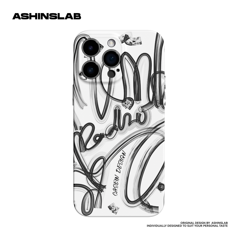 ASHINSLAB原创简约个性艺术涂鸦华为P50适用iPhone15ProMax苹果14软壳12新款13潮流创意全包精孔手机壳防摔16