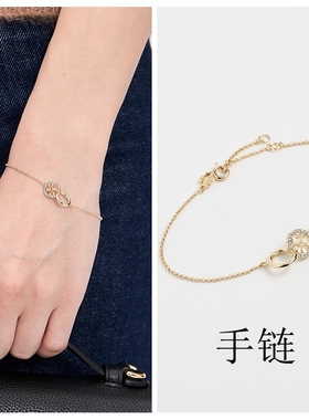 满钻双Tlogo链条手链手饰