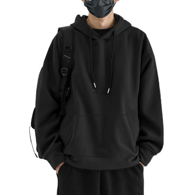 百搭秋冬季新款连帽卫衣男士重磅加绒加厚宽松潮流长袖上衣外套潮