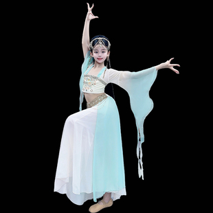 新款儿童国风汉服纱衣中国风古典舞蹈演出服女童飘逸仙气服装