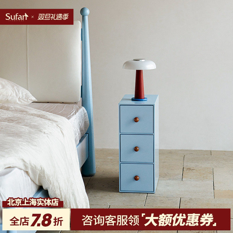 极窄小卧室带抽屉床头柜