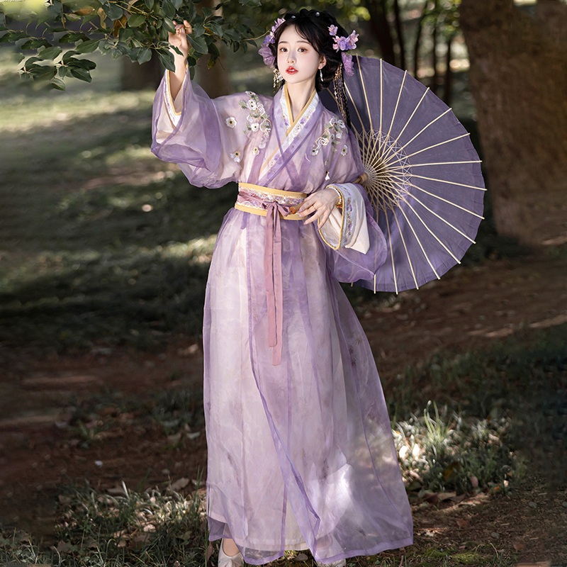 晋制直裾兮织锦2024新款汉服女