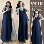 新款 孕妇套装 简约气质韩版 大码 背带裙短袖 2026夏季