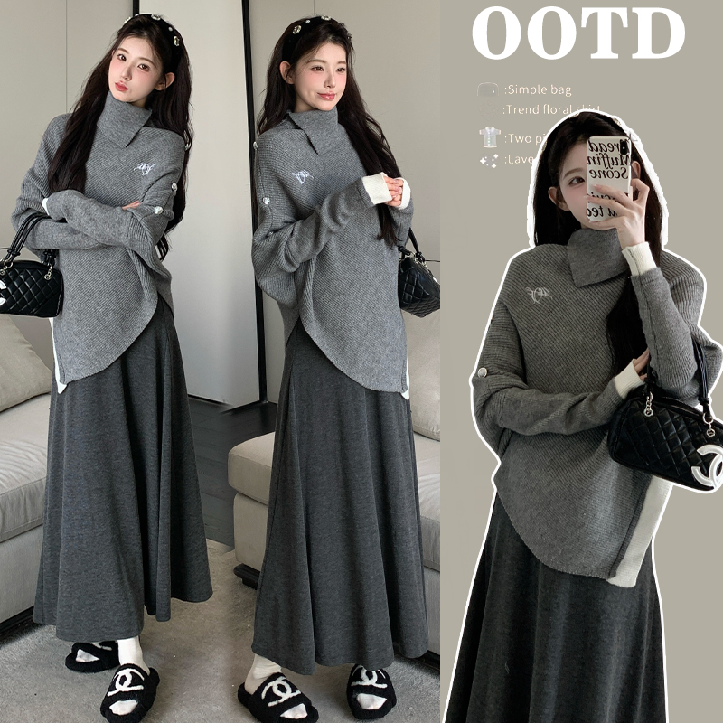 【初韵】2025孕妇秋冬高领套装