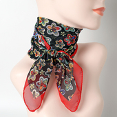 夏季 薄款 韩国小丝巾纱巾 饰印花围巾春秋韩版 雪纺小方巾女士百搭装