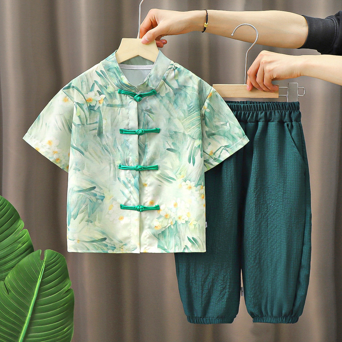 男童新款洋气宝宝汉服夏季短袖七