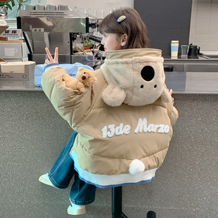 女童棉服冬装外套2025新款洋气大童时髦冬季羽绒棉袄儿童连帽棉衣
