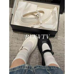 女款 BVKV 松糕鞋 一字扣厚底玛丽珍单鞋 轻松get韩系风 26s新款