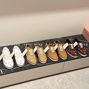 BVKV 新品 饰系带休闲帆布鞋 水钻装 Shoe 宝藏 26FW