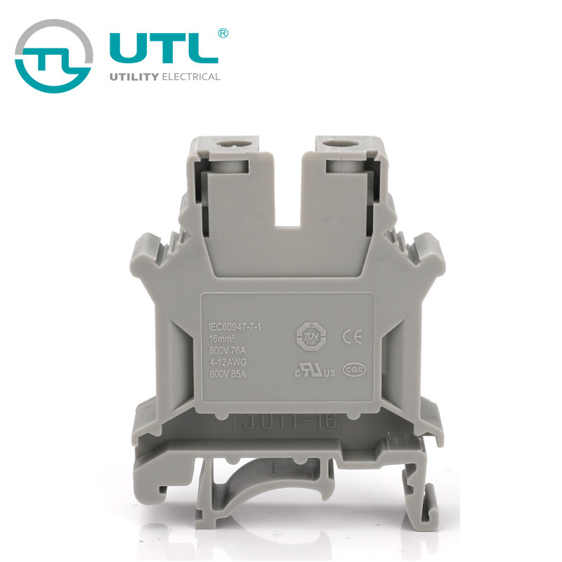 尤提乐JUT1-16 轨道式螺钉接线端子 环保阻燃电缆接线端子