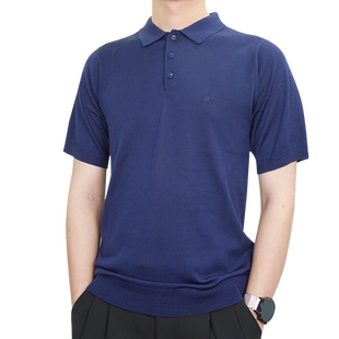 针织POLO衫 时尚 NY纳艺男士 夏季 舞蹈服 舒适翻领短袖 国标舞纯色半袖