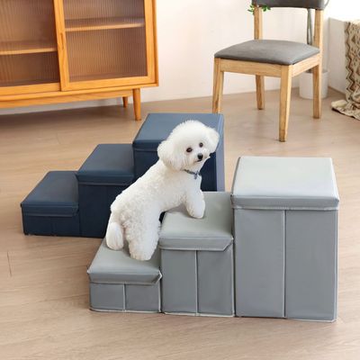 Technology Fabric Pet Cat Dog Stairs Bench, Foldable Thre