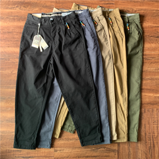 水洗全棉男生长裤 日单休闲裤 新款 小直筒秋季 纯色简约百搭 纯棉修身