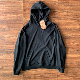 棉毛圈舒适纯色基本款 美式 男薄款 宽松秋新款 外套 复古连帽卫衣大码