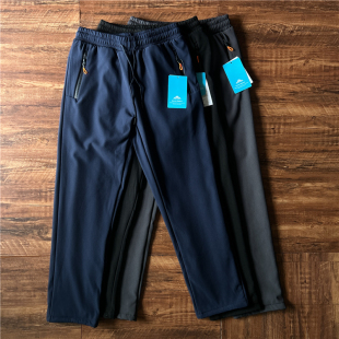 户外宽松拉链口袋耐磨长裤 加绒软壳裤 秋冬运动裤 厚款 男 直筒防风裤