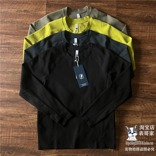华夫格长袖情侣户外运动t恤男女款插肩袖宽松纯色上衣秋季打底衫