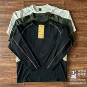 日系机能长袖 潮流圆领上衣 男户外宽松运动拼接撞色时尚 秋季 打底衫