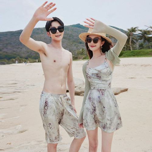 情侣泳衣泳衣2024新款连体裙