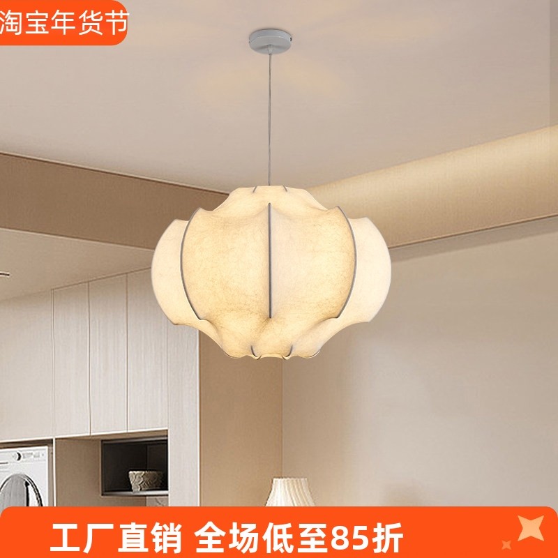 中古侘寂风客厅吊灯新中式禅意茶室民宿饭店餐厅包间蚕丝吊灯具,家装灯饰光源,餐厅吊灯,淘宝优惠券,粉丝福利购,淘宝优惠卷