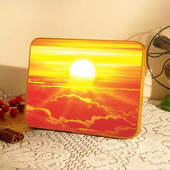 红太阳乔迁新家送礼摆台旭日东升暖居客厅卧室床头装 饰画日出摆件