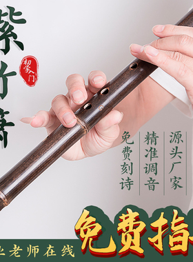 楚吟 紫竹箫零基础成人初学专业高档精制一节洞箫八孔EFG民族乐器