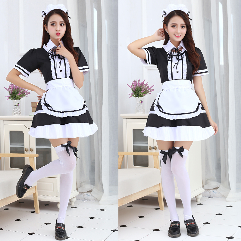 女仆裝cosplay萌日系餐廳咖啡廳女仆工作服經典黑白性感女仆裝cos