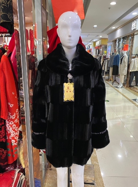 珂佐2005冬装中老年妈妈装加厚皮草外套中长款大码水貂绒上衣大衣