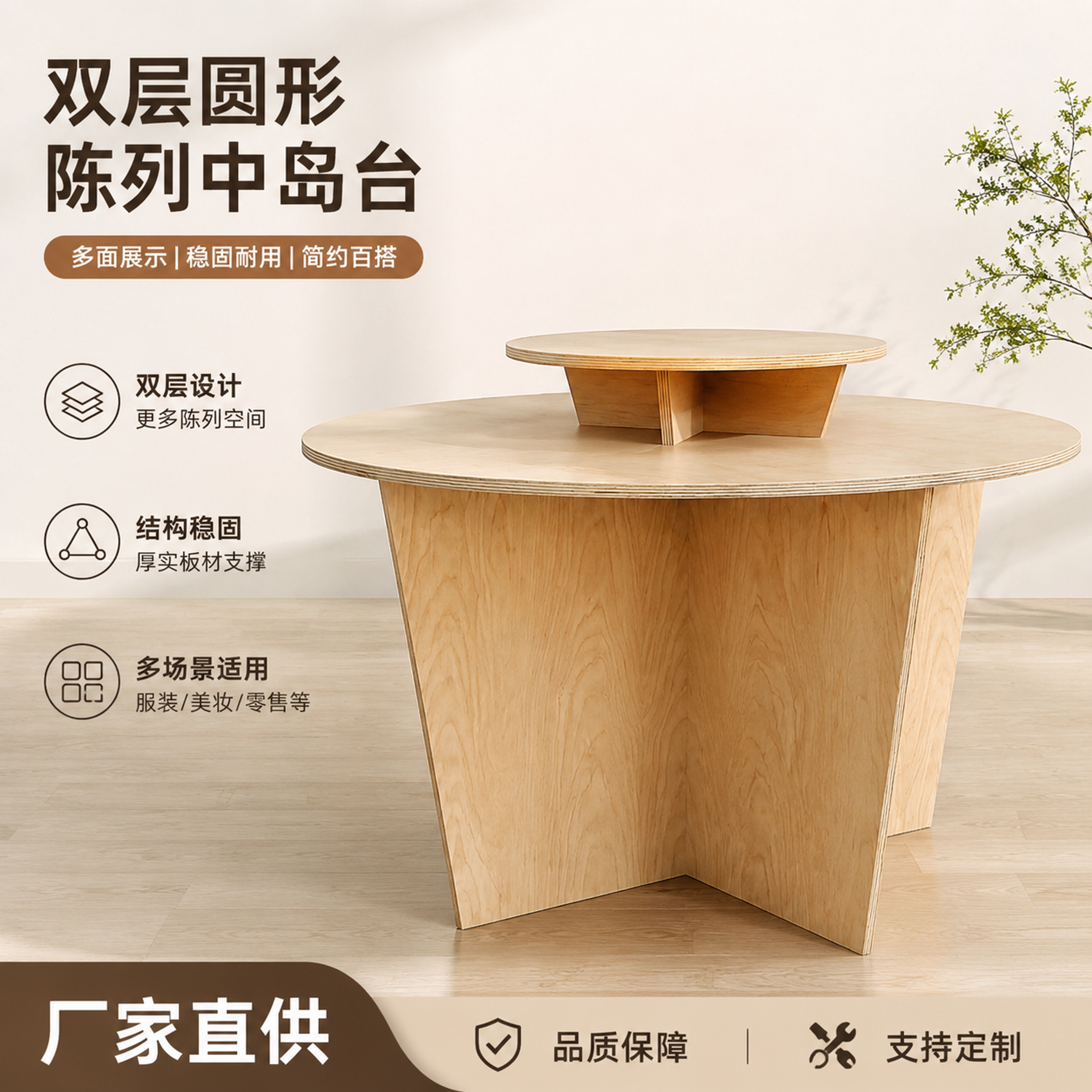 中岛展示台服装店中岛桌陈列展示柜台高级感文创展会展台导台架子图片