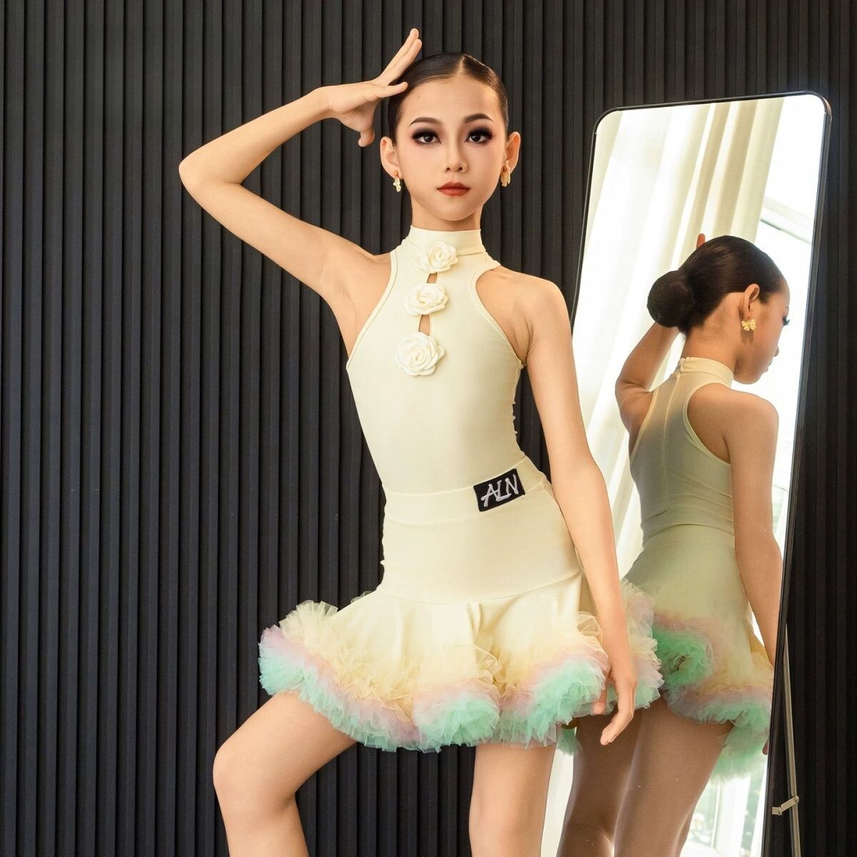 ALN艾琅纳拉丁舞表演服女童2026新款练功套装少儿舞蹈考级演出服