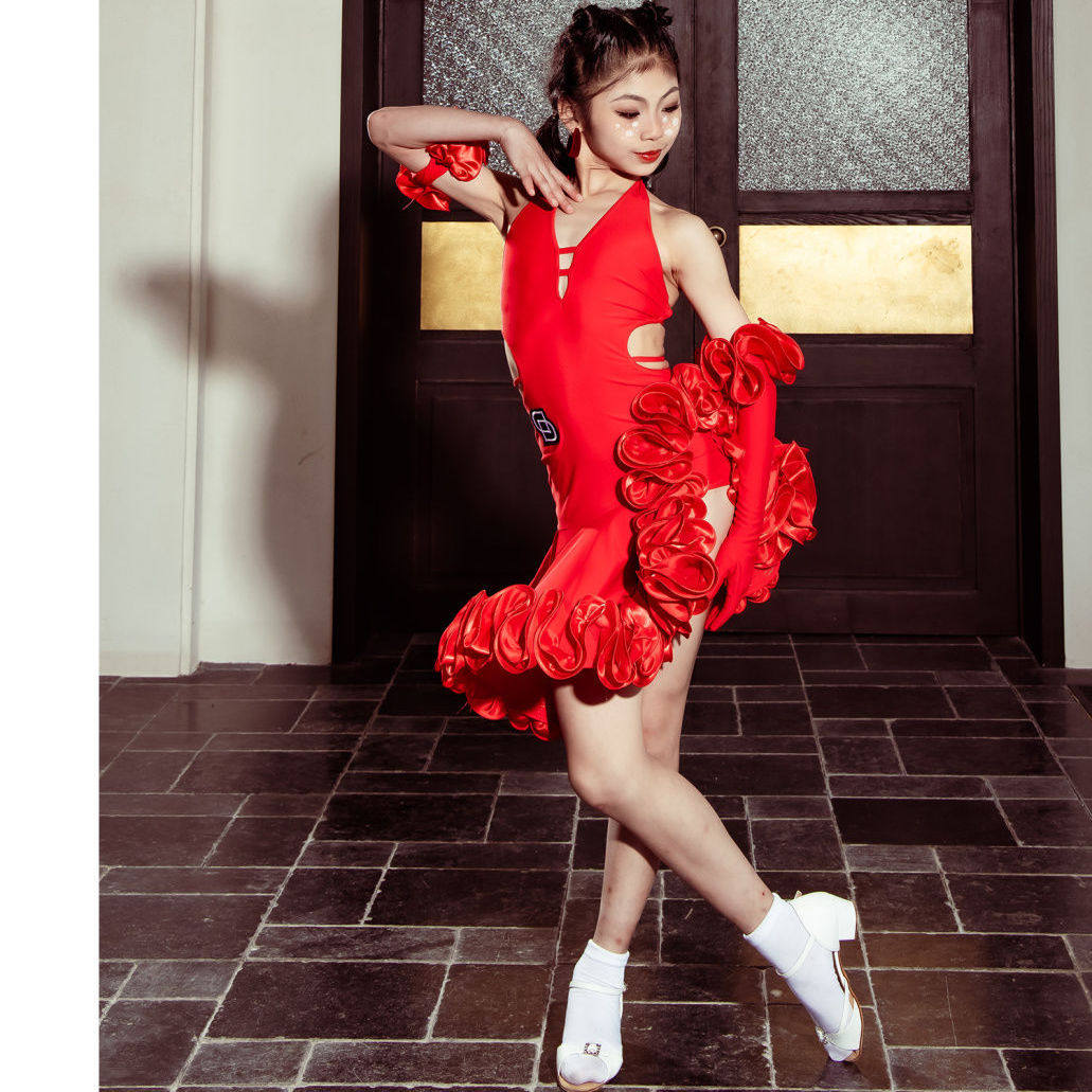 Dancebaby拉丁舞套装新款高级感露背练功服比赛服艺考舞蹈
