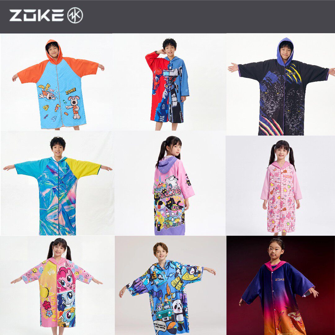 洲克青少年男女速干吸水开衫浴袍