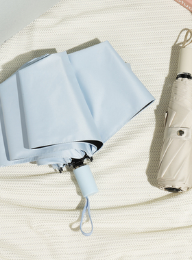 雨伞女折叠晴雨两用黑胶遮阳太阳伞加厚加固自动伞刻字定制印logo