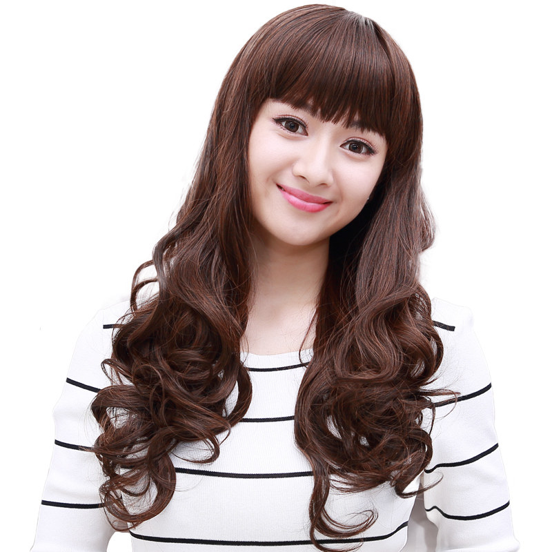 假发女中长发自然全头隐形中长卷发羊毛卷大波浪真发假卷发全头套