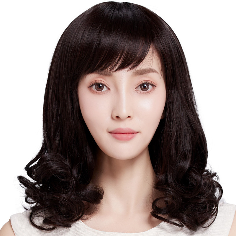 假发女全头套日常中长发大波浪黑长直发仿真发斜刘海自然梨花卷发