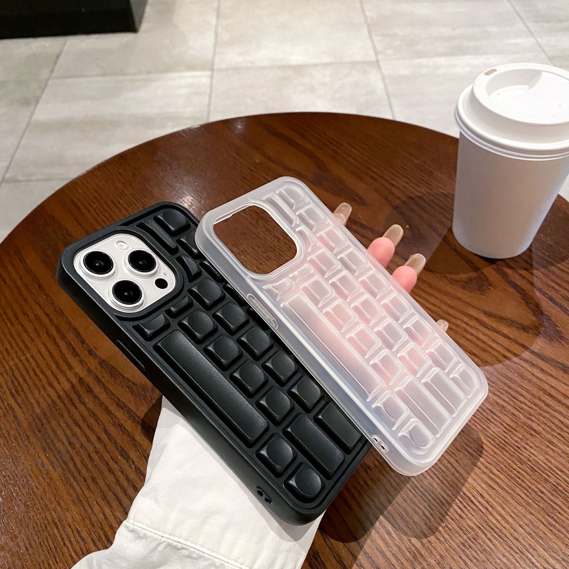 创意键盘侠适用16pro苹果11手机壳iphone15立体黑色透明tpu保护套