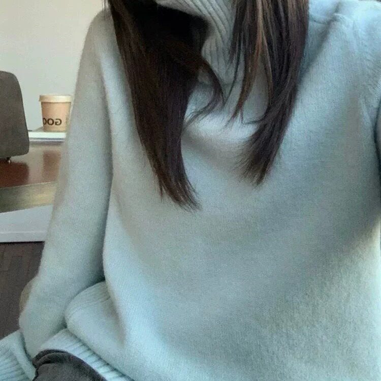 洋气软糯长袖针织毛衣女秋冬新款慵懒风宽松时尚显瘦百搭打底上衣