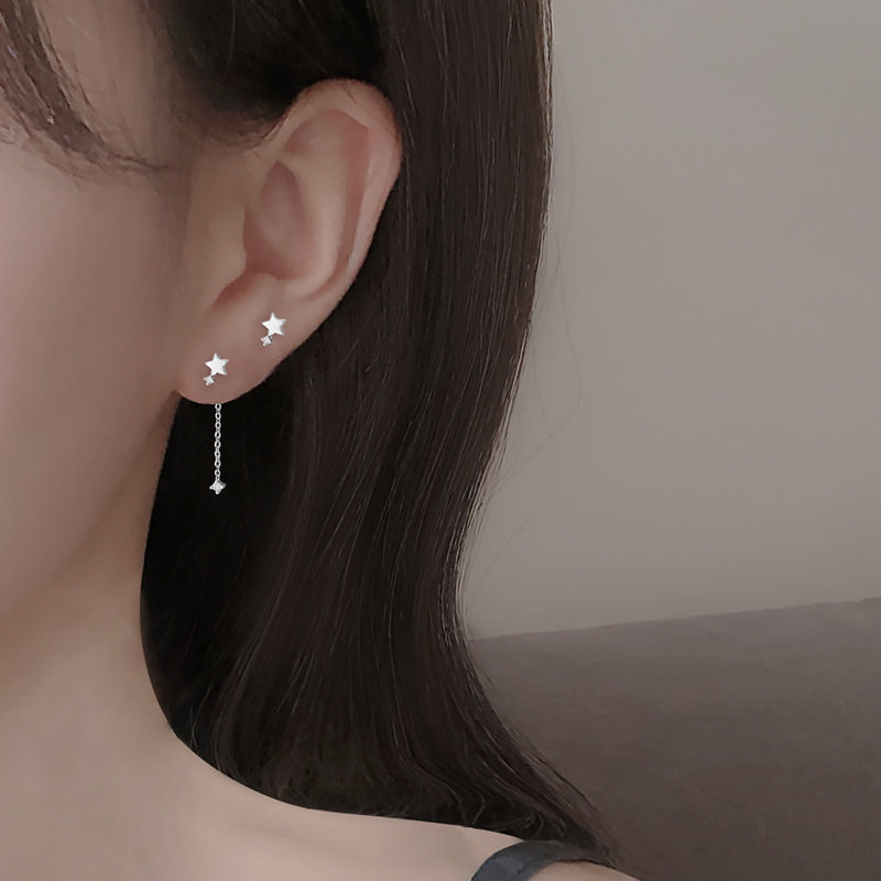 耳环星星流苏女日简约小巧精致