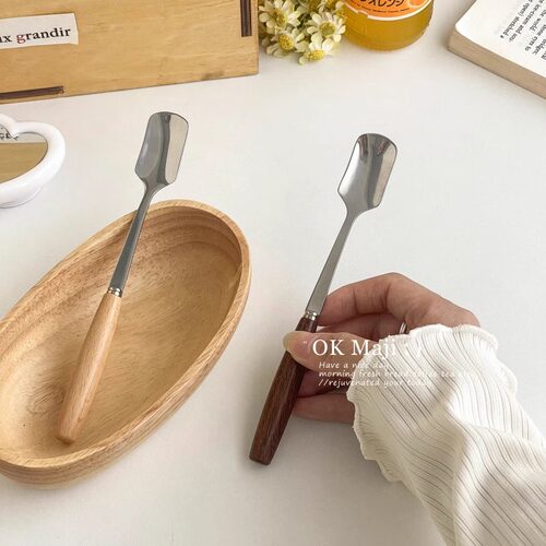 家用高档精致木柄冰淇淋甜品勺