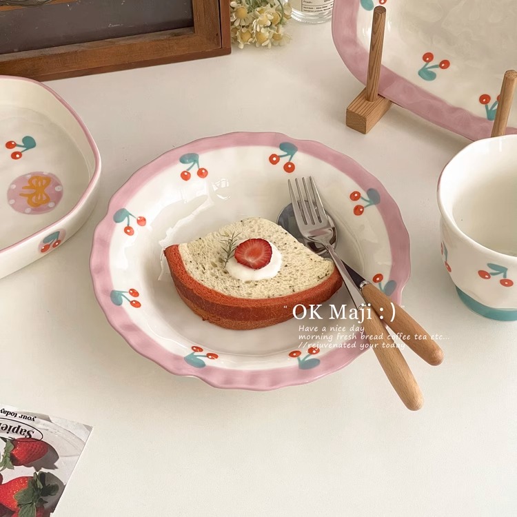 精致陶瓷少女心甜品盘