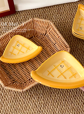 蛋糕甜品碟子ins风精致小吃盘高级感陶瓷小盘子家用下午茶点心盘