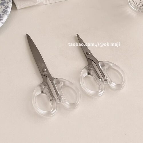 手工不锈钢ins风透明便携文具剪